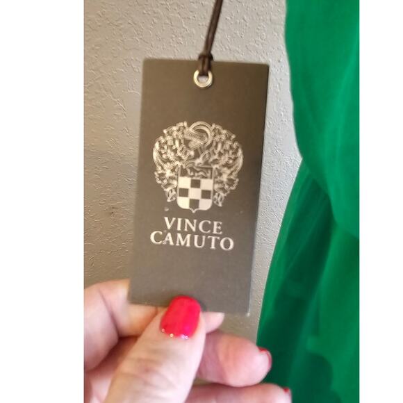 NWT Vince Camuto Women's Chain-Trim Blouson Halter Gown Maxi Dress Size 8 Green - Picture 7 of 10